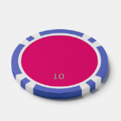 Hot Roze blauw 10 gestreepte poker chip (Enkel)