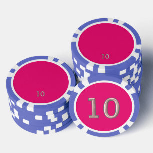 Hot Roze blauw 10 gestreepte poker chip