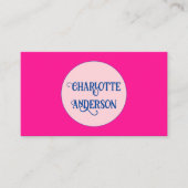 Hot Roze Blauw Mode Stylist Visitekaartje (Voorkant)