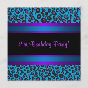 Hot-roze Blauwgroen blauw Paars luipaard 21e verja Kaart