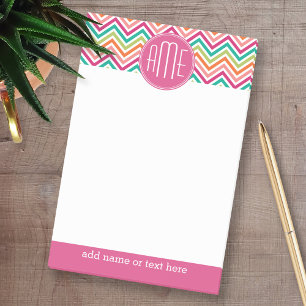 Hot-Roze Blauwgroen Oranje Chevrons Aangepast mono Post-it® Notes