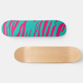 Hot Roze Blauwgroen Zebra Print Animal Comp Skateb Persoonlijk Skateboard (Horizontaal)