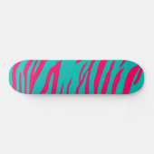 Hot Roze Blauwgroen Zebra Print Animal Comp Skateb Persoonlijk Skateboard (Horizontaal)