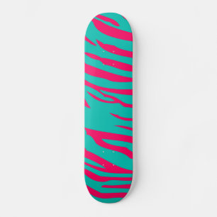 Hot Roze Blauwgroen Zebra Print Animal Comp Skateb Persoonlijk Skateboard