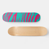 Hot Roze Blauwgroen Zebra Print Dier Mini Skateboa Skateboard (Horizontaal)