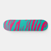 Hot Roze Blauwgroen Zebra Print Old School Skatebo Persoonlijk Skateboard (Horizontaal)