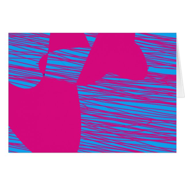 Hot-roze blob Fuchsia en Blauwgroen Abstracte kuns (Voorkant Horizontaal)