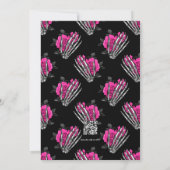 Hot-Roze Bloem Gothic Trouw QR Code Kaart (Achterkant)