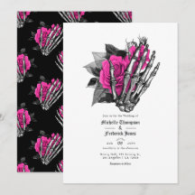 Hot-Roze Bloem Gothic Trouw QR Code