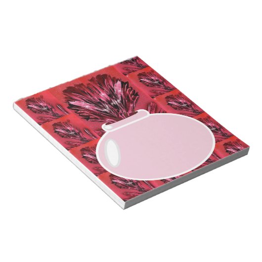 Hot roze bloem vaas notitieblok (Schuin)