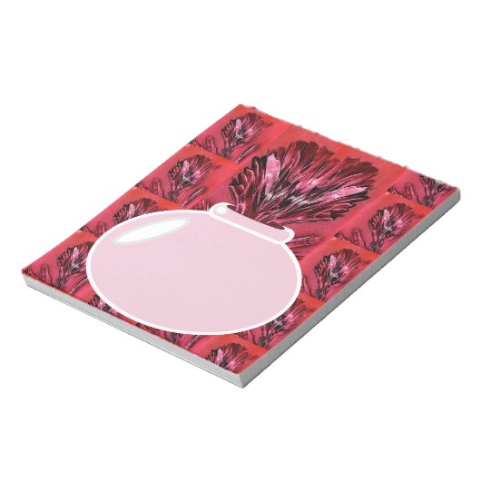 Hot roze bloem vaas notitieblok (Linkerzijde)