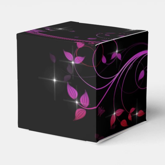 Hot-roze bloemen bedankdoosjes (Achterkant)