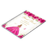 Hot Roze Bloemen Blond Haar Prinses Gastboek Notitieboek (Linkerzijde)
