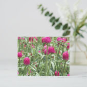 Hot-roze bloemen briefkaart (Staand voorkant)