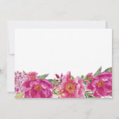 Hot roze bloemen bruids douche uitnodiging (Achterkant)