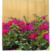Hot-roze bloemen douchegordijn (Voorkant)