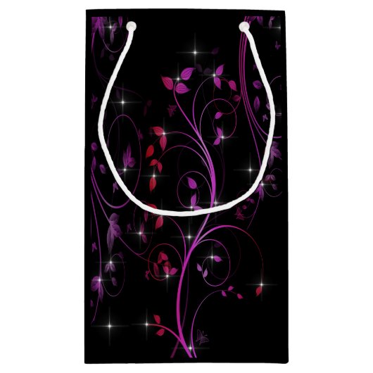 Hot-roze bloemen klein cadeauzakje (Achterkant)