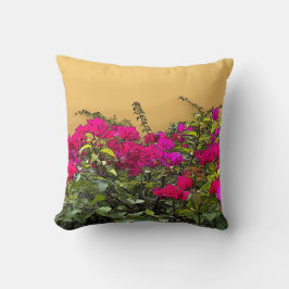 Hot-roze bloemen kussen