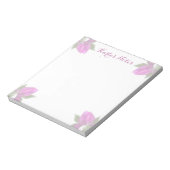 Hot-roze bloemen notitieblok (Linkerzijde)