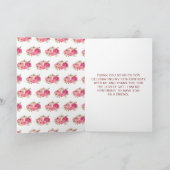 Hot Roze Bloemen Pompoenen Verjaardag Bedankkaart (Binnen)