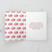 Hot Roze Bloemen Pompoenen Verjaardag Kaart (Binnen)