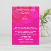 Hot Roze Bloemen Roos Bloem Kleurrijke Boho Weddin Kaart (Staand voorkant)