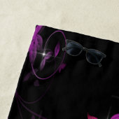 Hot-roze bloemen strandlaken (In situ)