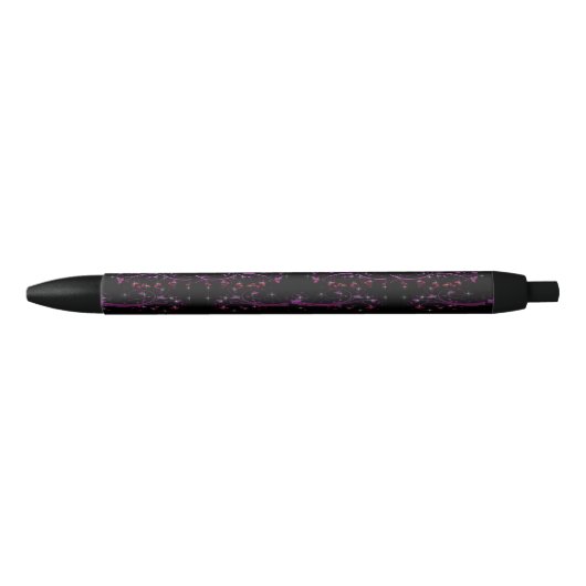 Hot-roze bloemen zwarte inkt pen (Voorkant)