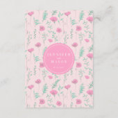 Hot roze bloemenelegante boho trouwdetails Kaart (Achterkant)