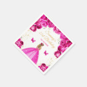 Hot Roze Blonde Haar Prinses Verjaardagsfeest Servet (Hoek)