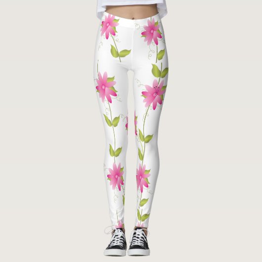 Hot-roze blote Leggings (Voorkant)