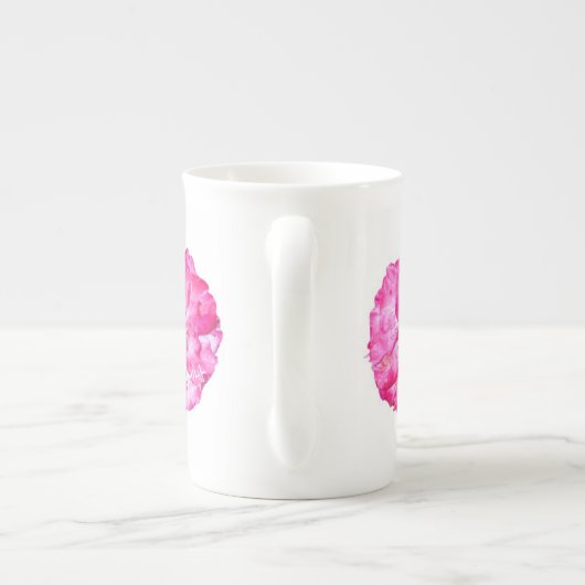 Hot-Roze Bone China Mok (Achterkant)