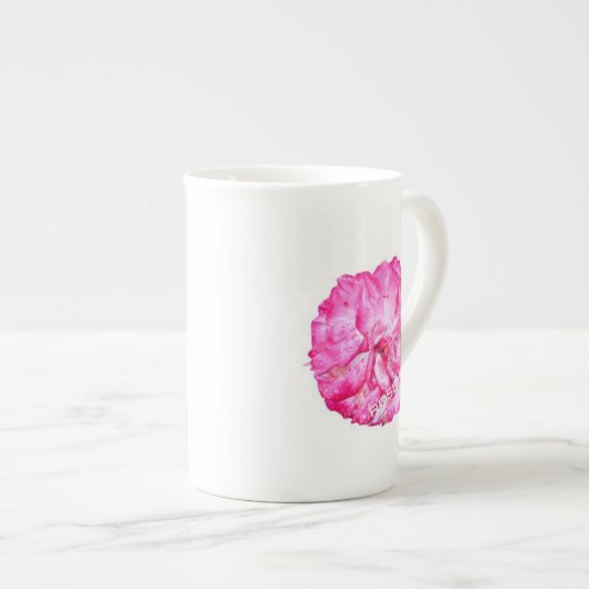 Hot-Roze Bone China Mok (Voorkant rechts)