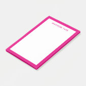Hot-roze Border Moderne Monogram Professional Post-it® Notes (Schuin)