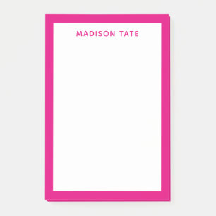 Hot-roze Border Moderne Monogram Professional Post-it® Notes