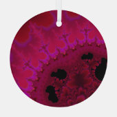 Hot-roze Brain Waves Fractal Abstract Suncatcher Glas Ornament (Achterkant)