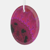 Hot-roze Brain Waves Fractal Abstract Suncatcher Glas Ornament (Voorkant links)