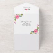 Hot-roze bridal Shower-uitnodiging met recept-kaar All In One Uitnodiging (Buitenkant)