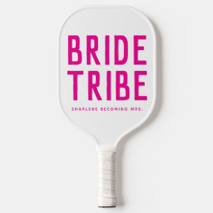 Hot Roze Bruid Stam Wordt Mevrouw Bruiloft Pickleball Paddle
