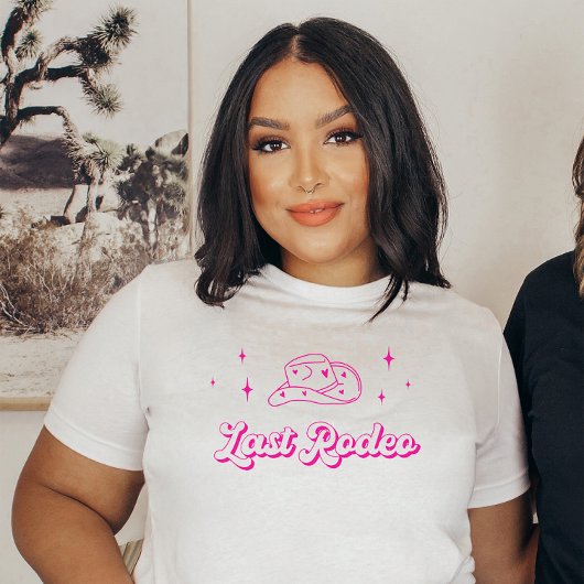 Hot roze bruiden laatste rodeo vrijgezellenfeest t-shirt