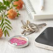 Hot-roze bruidsbruidsbruidbruinkoolbridde Sleutelh Sleutelhanger (Zijkant)