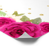 Hot Roze Bruin Haar Meisje Verjaardagsfeest Welkom Poster (Hoek)