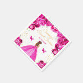 Hot Roze Bruin Haar Prinses Sweet Sixteen Servet (Hoek)