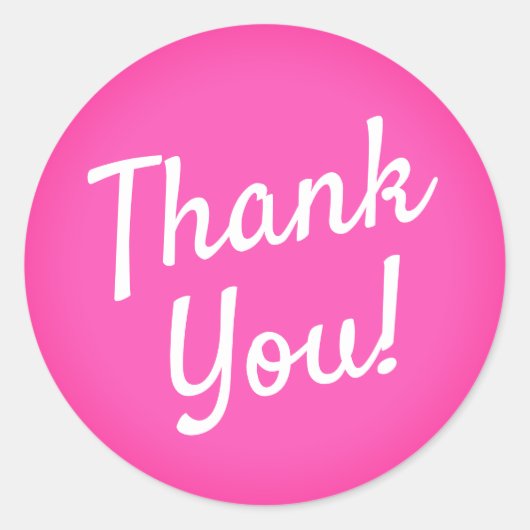 Hot-roze bubblegumkalligrafie ronde sticker (Voorkant)