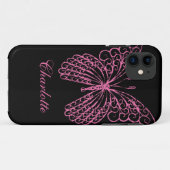 Hot-roze Butterfly iPhone 5 Hoesje-Mate ID Case-Mate iPhone Case (Achterkant (horizontaal))