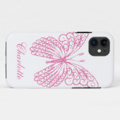 Hot-roze Butterfly iPhone 5Hoesje-MateBarelyDaar Case-Mate iPhone Case (Achterkant (horizontaal))