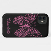 Hot-roze Butterfly iPhone 5Hoesje-MateBarelyDaar Case-Mate iPhone Case (Achterkant (horizontaal))