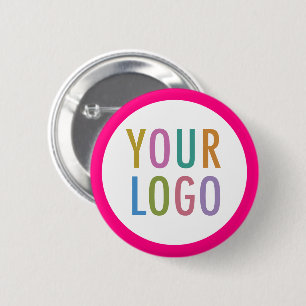 Hot Roze Button met Logo Custom Pin Back Badge