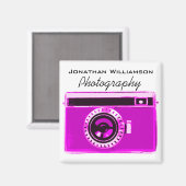 Hot-roze camera fotografie magneet (Voorkant / Achterkant)