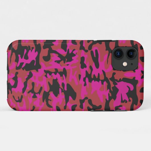 Hot-roze camerapatroon Case-Mate iPhone case (Achterkant (horizontaal))